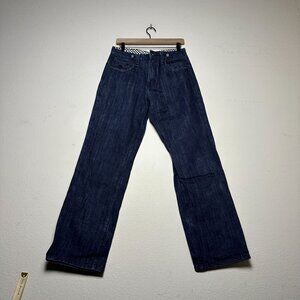 Crown Collective Denim Jean Pant Men 32x33 Blue Polka Dot Checkered Blue Retro